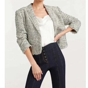 Cinq a Sept Khloe Tweed Blazer Jacket 10
